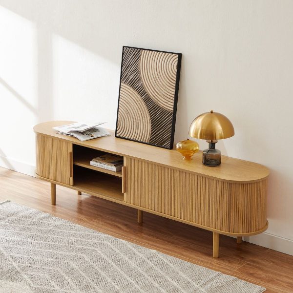 Tate 200cm TV Unit in Natural Hot on Sale