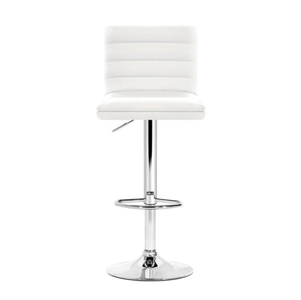 Artiss 4x Bar Stools Padded Leather Gas Lift White Online Sale