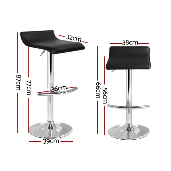 Artiss 4x Bar Stools Adjustable Gas Lift Chairs Black Discount