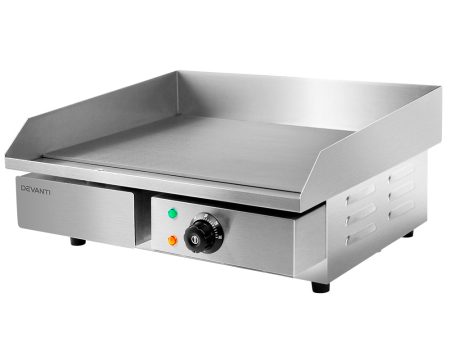 Devanti Commercial Electric Griddle 55cm BBQ Grill Plate 3000W For Discount