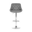 Artiss 2x Bar Stools Leather Padded Gas Lift Grey Online now