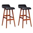 Artiss 2x Bar Stools Wooden Stool Black on Sale