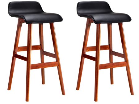 Artiss 2x Bar Stools Wooden Stool Black on Sale