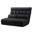 Artiss Lounge Sofa Bed 2-seater Charcoal Suede For Discount