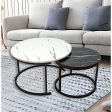 Coffee Table Round Marble Nesting Side Furniture Supply