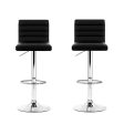 Artiss 2x Bar Stools Padded Leather Gas Lift Black For Discount