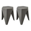 Artiss 2x Bar Stools Puzzle Plastic Foot Stool Grey Online now