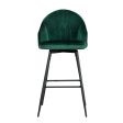 Artiss 2x Bar Stools Velvet Swivel Metal Legs Green Online