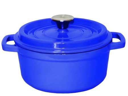 SOGA Cast Iron Enamel Porcelain Stewpot Casserole Stew Cooking Pot With Lid 3.6L Blue 24cm Cheap