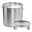 SOGA 33L Stainless Steel Stock Pot with One Steamer Rack Insert Stockpot Tray Hot on Sale