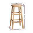 Artiss 2x Bar Stools Round Chairs Wooden Nature Supply