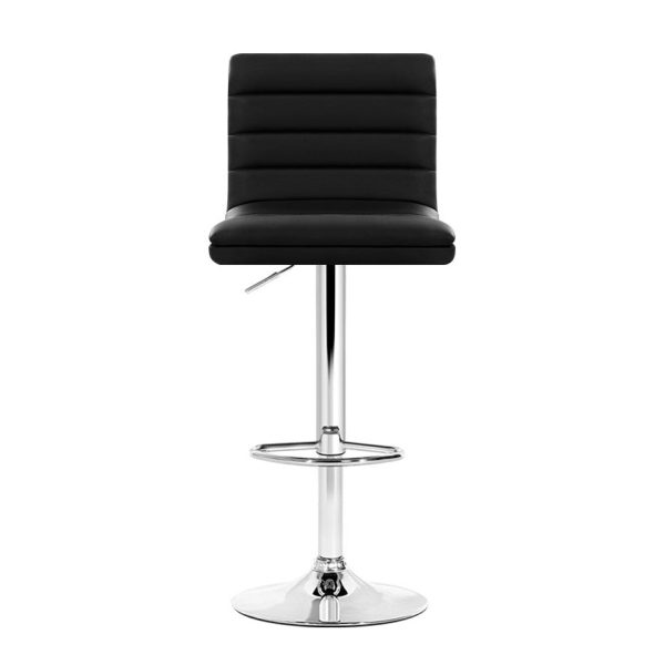 Artiss 4x Bar Stools Padded Leather Gas Lift Black For Cheap