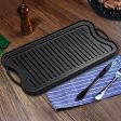 SOGA 50.8cm Cast Iron Ridged Griddle Hot Plate Grill Pan BBQ Stovetop For Discount