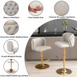 2x Faux Leather Golden Base Swivel Bar Stools- Beige Online Hot Sale