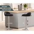 Artiss 2x Bar Stools PU Leather Gas Lift Black Online