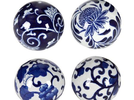 Blue & White 4 Decorator Balls. The darling colour combination for designers and decorators Supply