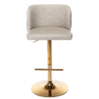 2x Faux Leather Golden Base Swivel Bar Stools- Beige Online Hot Sale