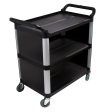 SOGA 3 Tier Covered Food Trolley Food Waste Cart Storage Mechanic Kitchen Black For Sale