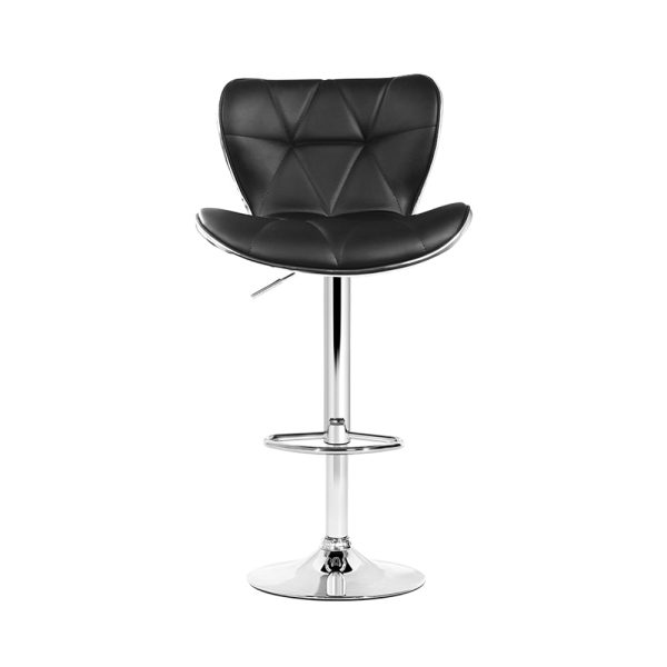 Artiss 4x Bar Stools Gas Lift Leather Seat Black Sale