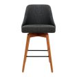 Artiss 4x Bar Stools Swivel Seat Wooden Charcoal Fashion