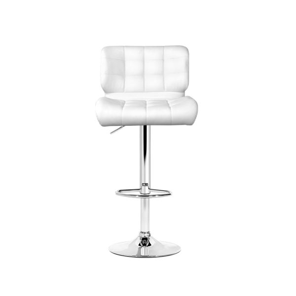 Artiss 4x Bar Stools Gas Lift Leather Padded White Online Hot Sale