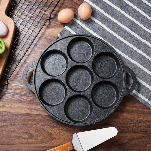 SOGA 31.5cm Cast Iron Takoyaki Fry Pan Octopus Balls Maker 7 Hole Cavities Grill Mold on Sale