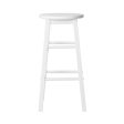 Artiss 2x Bar Stools Round Chairs Wooden White For Cheap