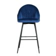 Artiss 2x Bar Stools Velvet Swivel Metal Legs Blue Online now