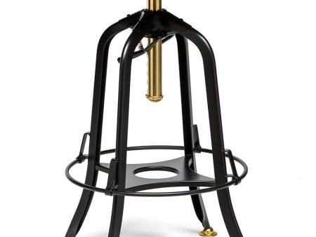 Industrial Wooden Height Adjustable Swivel Bar Stool - Gold Black Online