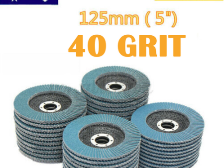 20 PCS 40 Grit Grinding Wheel 5   125MM Angle Grinder Flap Sanding Disc AU Discount