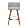 Artiss 2x Bar Stools Linen Padded Wooden Grey Discount