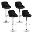 Artiss 4x Bar Stools Leather Padded Gas Lift Black Online now